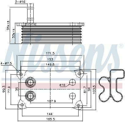 Маслорад.  FD MONDEO III(00-)2.0 TDCi(+)[OE 1477141]