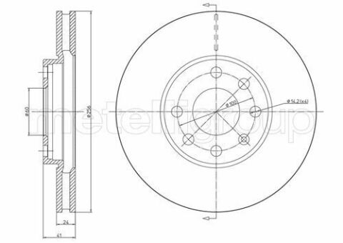 Диск гальмівний (передній) Opel Astra F/G 98-09/Chevrolet Astra 02-11 (256x23.8) (з покр.) (вент.)