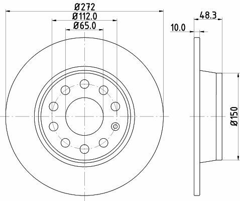 Диск тормозной задн. Audi A3 08-Golf VI 08-, Caddy IIISkodaSeat VW