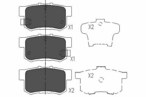 Колодки тормозные (задние) Honda Accord IV/V/VI/Civic VI/VII/VIII 98-