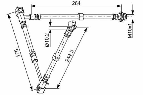 Шланг тормозной (передний) Nissan Primera 02-(L) (L=244.5mm)