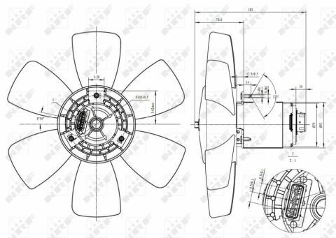 Вентилятор радіатора кондиціонера VW Caddy II/Golf II-III/Passat 1.0D-2.0 80-02 Вентилятор радіатора кондиціонера VW Caddy II/Golf II-III/Passat 1.0D-2.0 80-02