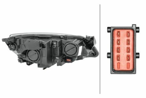 HELLA OPEL Фара основна галоген з мотором, H7/H7 W21/5W лев.Astra J 09-