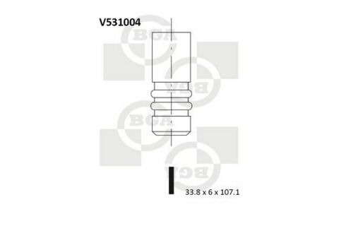 Клапан випуск. 2.0HDi/JTD Scudo/Jumpy 00-07/Ducato/Boxer 02-/Berlingo 00- (33.8x6x107.1)