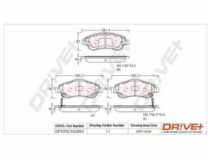 DP1010.10.0061 Drive+ - Гальмівні колодки до дисків