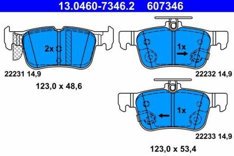 Колодки тормозные (задние) Ford Focus 18-/Galaxy/Mondeo/S-Max 14-/Kuga 12-/Ford USA Edge 18- (Ate)