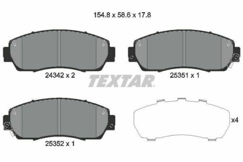 Колодки гальмівні (передні) Honda CR-V IV 1.6-2.4i 12- (Akebono)