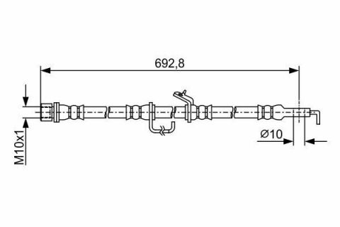 Шланг гальмівний (передній) Toyota Rav 4 III 05-13 (L) (L=680mm)