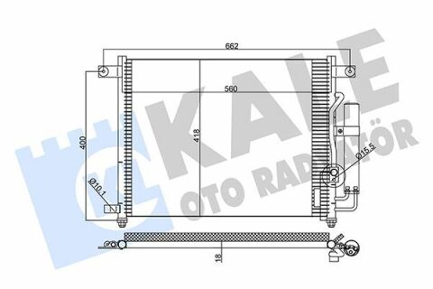 KALE CHEVROLET Радиатор кондиционера Aveo 03-