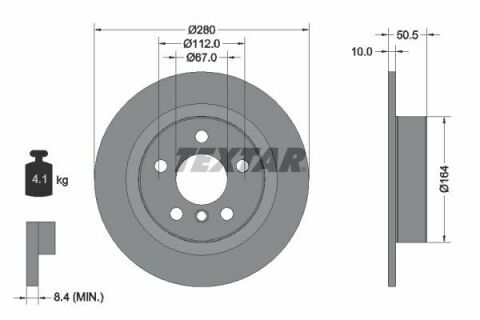 Диск тормозной (задний) BMW 2 (F44-46)/X1 (F48) /i3 Hybrid 13-(280x10) PRO