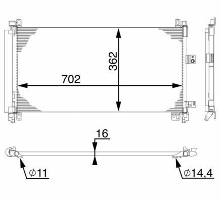 Радіатор кондиціонера Citroen C5 III/C6/Peugeot 508 2.2D/3.0D 06-