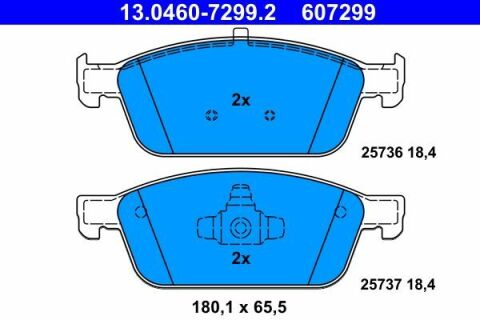 Колодки тормозные (передние) Ford Transit Connect II/Tourneo Connect 13-/Focus III/Kuga II 12- (Ate)