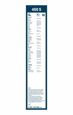 Щетки стеклоочистителя (450/450mm) BMW 3 (E21)/5 (E12/E28)/6 (E24) 71-89