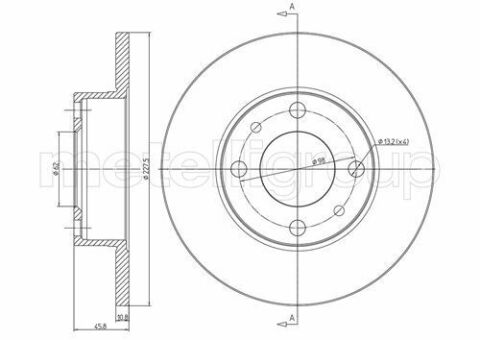 Диск тормозной (передний) Fiat Panda 80-04/Uno 83-06/Fiorino 80-88/Seat Ibiza 84-93 (227x11)(полный)