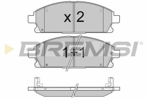 Гальмівні колодки пер. Nissan X-Trail 01-13/Pathfinder 97-04 (sumitomo) (159x56x16,4)