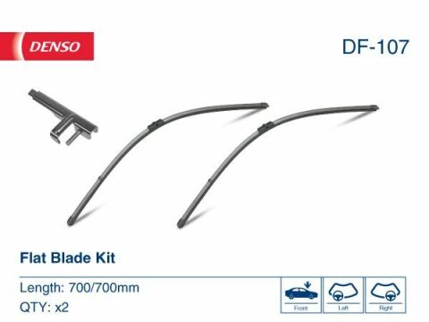 Комплект щіток склоочисника безкаркасних Denso Flat 700/700