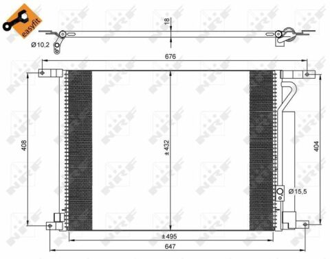 Радиатор кондиционера (с осушителем) Chevrolet Aveo 1.2/1.4 08-