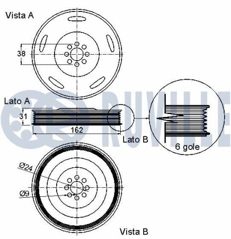 Шкив коленчатого вала audi a4/5/6/7/8,q5 05-