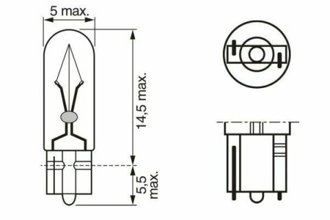 Автолампа 24V 1.2W W2x4.6d Trucklight