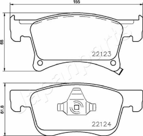 JAPANPARTS OPEL Колодки торм. пер. Corsa E 1,0-1,4 14-, Adam