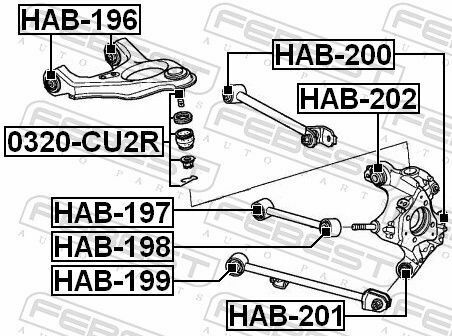 Опора шаровая (задняя/сверху) HONDA Accord 08-11