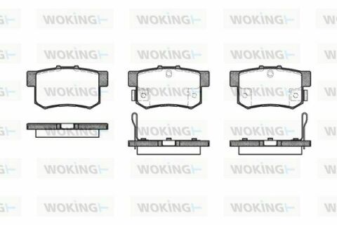 Тормозные колодки зад. Civic 98-/Accord 90-03 (Akebono) (47,8x88,9x14)