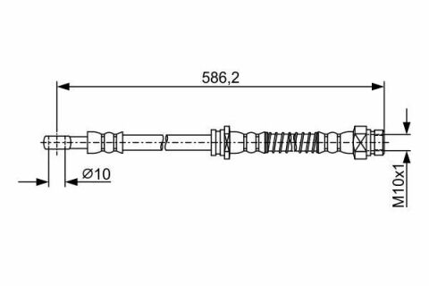 Шланг тормозной (передний) Mitsubishi Outlander 02-07 (L=575mm)