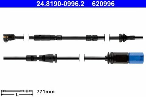 Датчик зношування гальмівних колодок (передніх) BMW X3 (G01)/ X4 (G02) 17- (L=771mm)