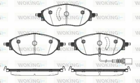 Тормозные колодки пер. VW Passat 10-/Skoda Octavia 12-(TRW) с датчиком