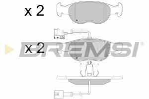 Тормозные колодки перед. Fiat Bravo/Marea 96-02 (ATE) (151,4x52x17,6)