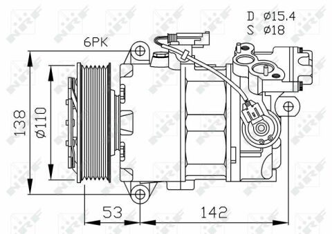 Компресор кондиціонера BMW 3 (E90)/X1 (E84) 1.6/2.0 N45/N46 05-15