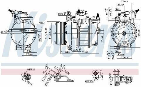 Компресор кондиціонера C-MAX II 1.5 TDCi 15-, FOCUS III 1.5 14-, MONDEO V 1.5 14- FORD