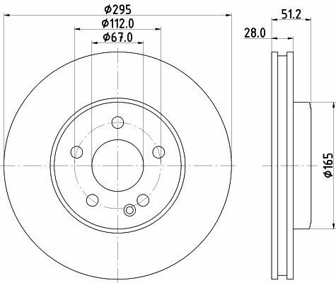 HELLA DB Диск тормозной передн. W176