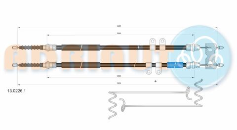 ADRIAUTO FORD Трос ручн.тормоза Connect 1,8 02-.