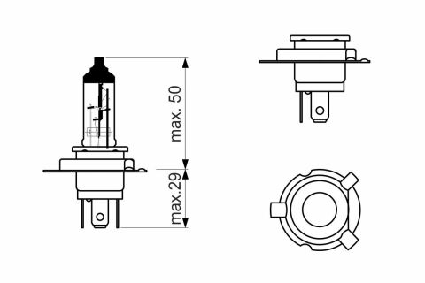 Автолампа H19 12V 60/55W PU43t-3 Pure Light WS