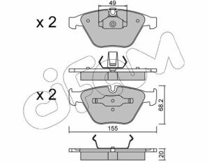 Тормозные колодки передние 3 E90,5 E60,6 E63,7 E65/66,.X1 E84 01- BMW