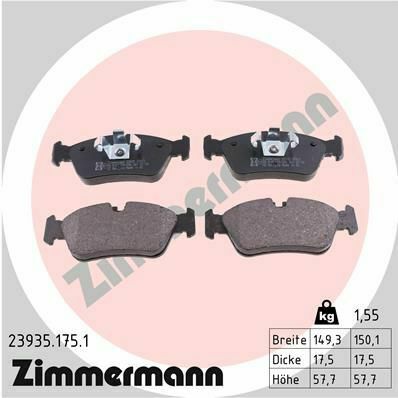 Колодки тормозные (передние) BMW 1 (E87)/3 (E90) 1.6/2.2/2.0D 04-13 (Ate-Teves)