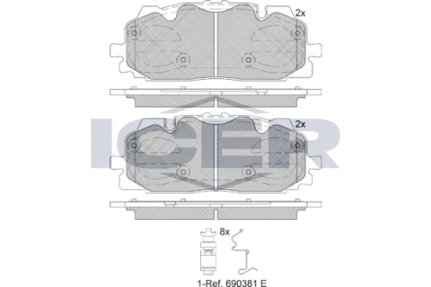 Колодки тормозные (передние) Audi A4/A5/Q5/Q7 15-/ A5 Sportback 07-17/ A6/A7/A8/Q3/Q8/VW Touareg 17-