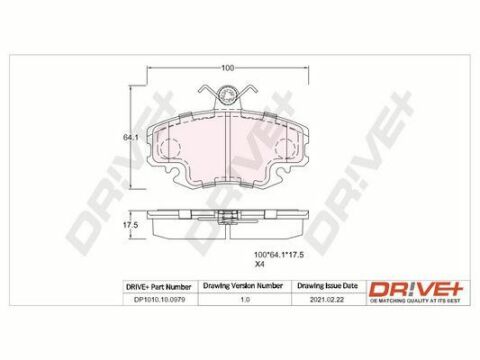 DP1010.10.0979 Drive+ - Тормозные колодки для дисков