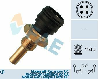 Датчик температуры охлаждающей жидкости MB (W124/W126/W140) -01 (M14x1,5) (черный)