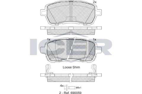 Колодки гальмівні (передні) Ford Fiesta VI 08-/Mazda 2 07-15/Subaru Justy 07-