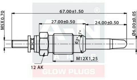 Свеча накаливания (двойная спираль) 11V R19 1.9D, Express 1.6D 86- RENAULT