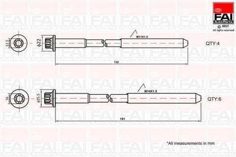 FIAT Комплект гвинтів головки циліндра DUCATO 2.3 JTD 01-06, IVECO DAILY III 03-06, UAZ PATRIOT 2.3 D 06-