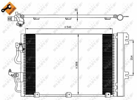 Радиатор кондиционера Opel Astra H 1.4-1.8 04-14