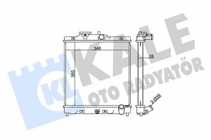 KALE HONDA Радіатор охолодження Civic V,VI,HR-V 1.4/1.6 91-