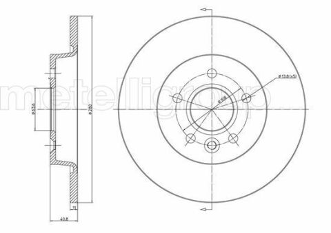 Диск тормозной (задний) Ford C-Max 07-10/Focus 04-/Volvo C30/S40/V50 04-12 (280x11) (с покр)(полный)