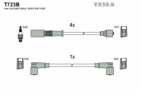 Кабель запалювання к-кт TESLA Fiat, Lancia 89-99 1,8