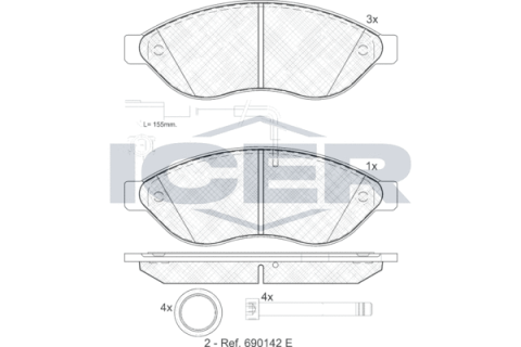 Колодки тормозные (передние) Citroen Jumper/Fiat Ducato/Peugeot Boxer 06- (+датчик)