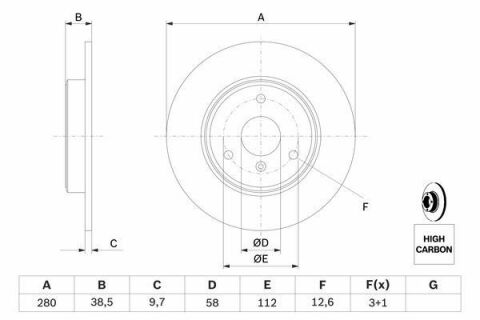 Диск тормозной (передний) Smart Fortwo 04-(280x9.7)