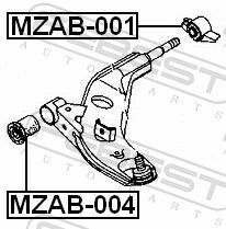 Сайлентблок переднього важеля (зад.) Mazda 626 91-97